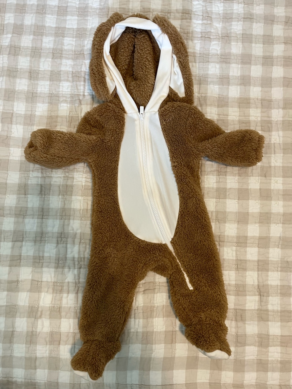 Old Navy Brown and White Plush Infant Bunny Costume